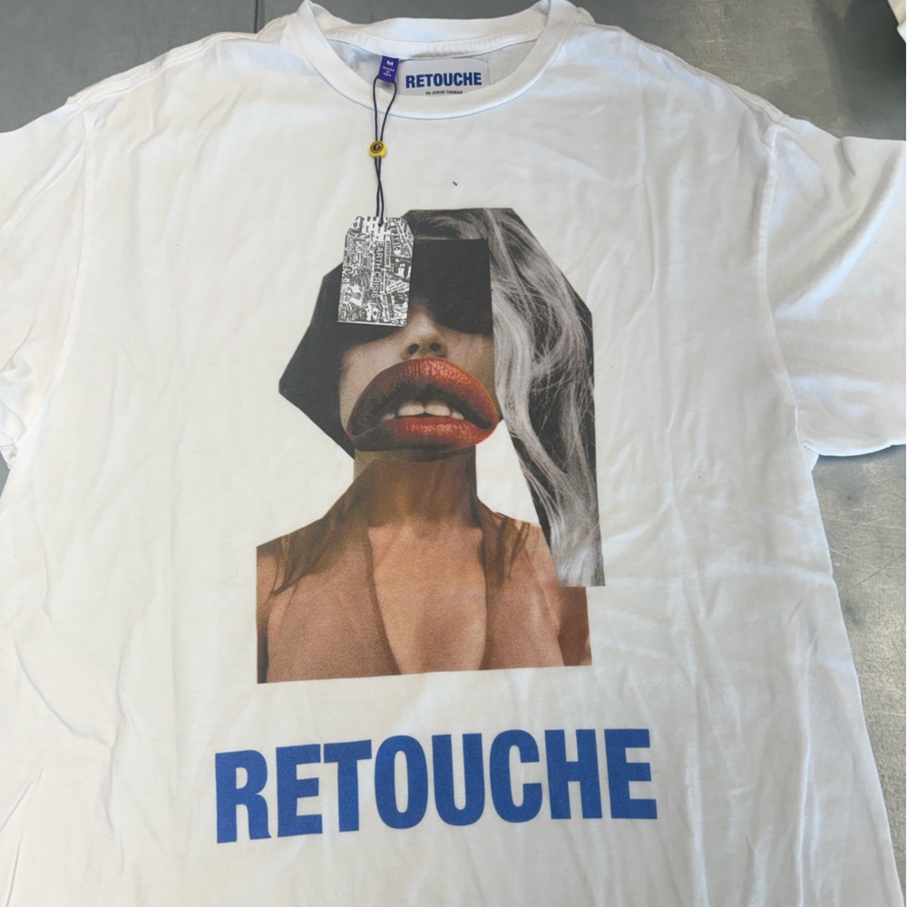 Gallery Dept White Graphic Tee with Blue and Red Accents